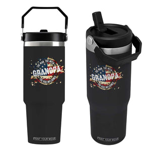 Funny Grandpa The Man The Myth The Bad Influence Flip Straw Tumbler Fathers Day TS11 One Size: 30 oz Black Print Your Wear
