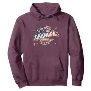 Funny Grandpa The Man The Myth The Bad Influence Hoodie Fathers Day TS11 Maroon Print Your Wear