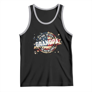 Funny Grandpa The Man The Myth The Bad Influence Tank Top Fathers Day TS11 Black Athletic Heather Print Your Wear