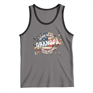 Funny Grandpa The Man The Myth The Bad Influence Tank Top Fathers Day TS11 Deep Heather Black Print Your Wear