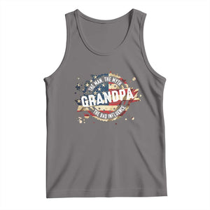 Funny Grandpa The Man The Myth The Bad Influence Tank Top Fathers Day TS11 Deep Heather Print Your Wear