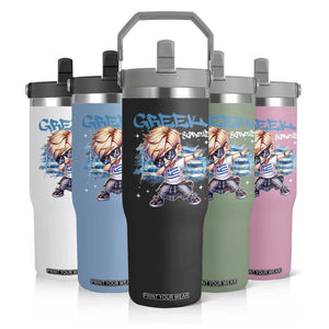 Funny Greek Boy Flip Straw Tumbler Greek And Proud Dabbing TS09 Print Your Wear
