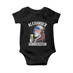 Funny Hamilton Drinking Baby Onesie Alexander Hammeredton 4th of July Beer Merica Flag TS10 Black Print Your Wear