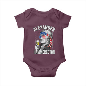 Funny Hamilton Drinking Baby Onesie Alexander Hammeredton 4th of July Beer Merica Flag TS10 Maroon Print Your Wear