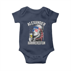Funny Hamilton Drinking Baby Onesie Alexander Hammeredton 4th of July Beer Merica Flag TS10 Navy Print Your Wear