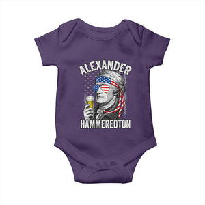 Funny Hamilton Drinking Baby Onesie Alexander Hammeredton 4th of July Beer Merica Flag TS10 Purple Print Your Wear