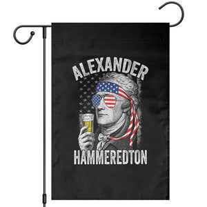 Funny Hamilton Drinking Garden Flag Alexander Hammeredton 4th of July Beer Merica Flag TS10 Black Print Your Wear