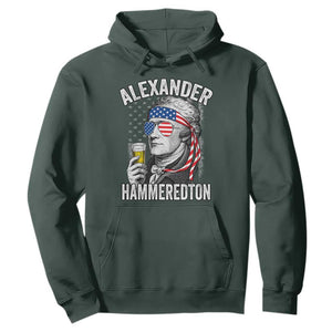 Funny Hamilton Drinking Hoodie Alexander Hammeredton 4th of July Beer Merica Flag TS10 Dark Forest Green Print Your Wear