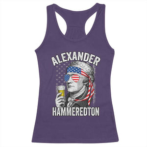 Funny Hamilton Drinking Racerback Tank Top Alexander Hammeredton 4th of July Beer Merica Flag TS10 Purple Print Your Wear