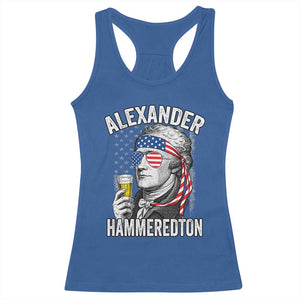 Funny Hamilton Drinking Racerback Tank Top Alexander Hammeredton 4th of July Beer Merica Flag TS10 Royal Blue Print Your Wear