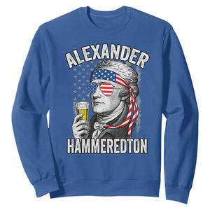 Funny Hamilton Drinking Sweatshirt Alexander Hammeredton 4th of July Beer Merica Flag TS10 Royal Blue Print Your Wear