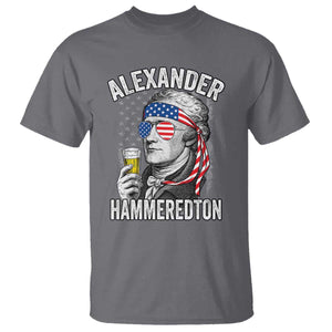 Funny Hamilton Drinking T Shirt Alexander Hammeredton 4th of July Beer Merica Flag TS10 Charcoal Print Your Wear
