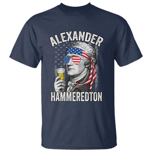 Funny Hamilton Drinking T Shirt Alexander Hammeredton 4th of July Beer Merica Flag TS10 Navy Print Your Wear