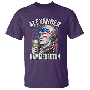 Funny Hamilton Drinking T Shirt Alexander Hammeredton 4th of July Beer Merica Flag TS10 Purple Print Your Wear