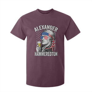 Funny Hamilton Drinking T Shirt For Kid Alexander Hammeredton 4th of July Beer Merica Flag TS10 Maroon Print Your Wear