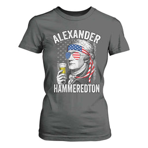 Funny Hamilton Drinking T Shirt For Women Alexander Hammeredton 4th of July Beer Merica Flag TS10 Dark Heather Print Your Wear