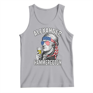 Funny Hamilton Drinking Tank Top Alexander Hammeredton 4th of July Beer Merica Flag TS10 Athletic Heather Print Your Wear