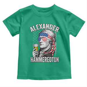 Funny Hamilton Drinking Toddler T Shirt Alexander Hammeredton 4th of July Beer Merica Flag TS10 Irish Green Print Your Wear