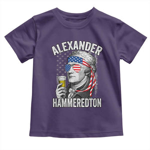 Funny Hamilton Drinking Toddler T Shirt Alexander Hammeredton 4th of July Beer Merica Flag TS10 Purple Print Your Wear