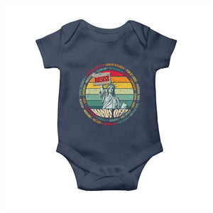 Funny Hands Off Baby Onesie Resist Vintage Statue Of Liberty TS11 Navy Print Your Wear