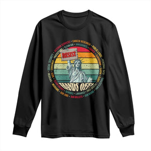 Funny Hands Off Long Sleeve Shirt Resist Vintage Statue Of Liberty TS11 Black Print Your Wear