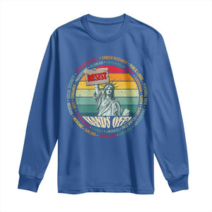 Funny Hands Off Long Sleeve Shirt Resist Vintage Statue Of Liberty TS11 Royal Blue Print Your Wear