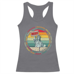 Funny Hands Off Racerback Tank Top Resist Vintage Statue Of Liberty TS11 Charcoal Print Your Wear