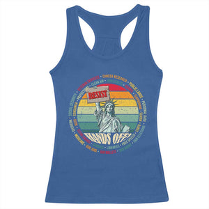 Funny Hands Off Racerback Tank Top Resist Vintage Statue Of Liberty TS11 Royal Blue Print Your Wear