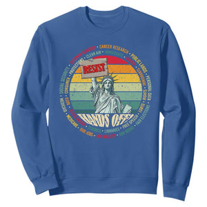 Funny Hands Off Sweatshirt Resist Vintage Statue Of Liberty TS11 Royal Blue Print Your Wear