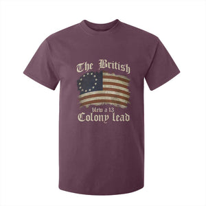Funny Historical T Shirt For Kid The British Blew A Thirteen Colony Lead Patriotic Humor TS10 Maroon Print Your Wear
