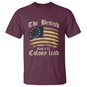 Funny Historical T Shirt The British Blew A Thirteen Colony Lead Patriotic Humor TS10 Maroon Print Your Wear