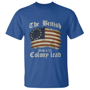Funny Historical T Shirt The British Blew A Thirteen Colony Lead Patriotic Humor TS10 Royal Blue Print Your Wear