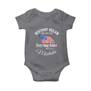 Funny History Began July 4th 1776 Everthing Before That Was A Mistake Baby Onesie 4th Of July TS11 Charcoal Print Your Wear