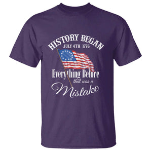 Funny History Began July 4th 1776 Everthing Before That Was A Mistake T Shirt 4th Of July TS11 Purple Print Your Wear