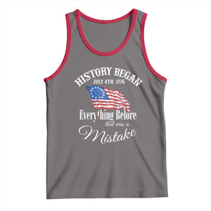 Funny History Began July 4th 1776 Everthing Before That Was A Mistake Tank Top 4th Of July TS11 Deep Heather Red Print Your Wear