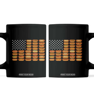 Funny Hot Dog American Flag Coffee Mug Patriotic USA 4th of July Summer BBQ Party TS02 Black Print Your Wear