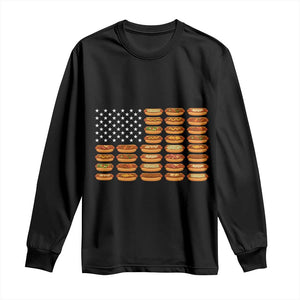 Funny Hot Dog American Flag Long Sleeve Shirt Patriotic USA 4th of July Summer BBQ Party TS02 Black Print Your Wear