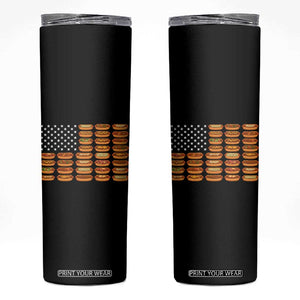 Funny Hot Dog American Flag Skinny Tumbler Patriotic USA 4th of July Summer BBQ Party TS02 Black Print Your Wear