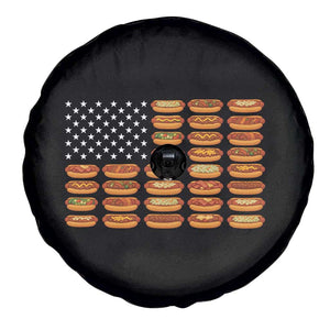 Funny Hot Dog American Flag Spare Tire Cover Patriotic USA 4th of July Summer BBQ Party TS02 Print Your Wear