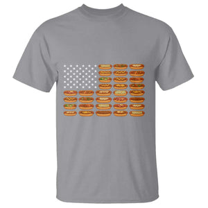 Funny Hot Dog American Flag T Shirt Patriotic USA 4th of July Summer BBQ Party TS02 Sport Gray Print Your Wear