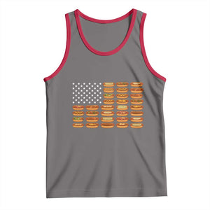 Funny Hot Dog American Flag Tank Top Patriotic USA 4th of July Summer BBQ Party TS02 Deep Heather Red Print Your Wear