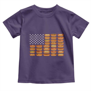 Funny Hot Dog American Flag Toddler T Shirt Patriotic USA 4th of July Summer BBQ Party TS02 Purple Print Your Wear