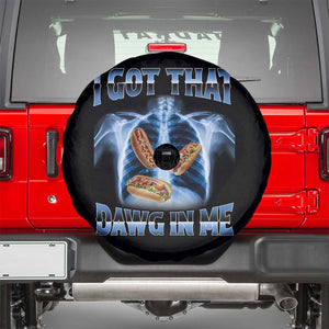 Funny Hot Dog Meme Spare Tire Cover I Got That Dawg In Me Hotdog Xray Humor TS11 Black Print Your Wear