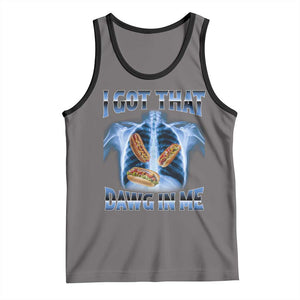 Funny Hot Dog Meme Tank Top I Got That Dawg In Me Hotdog Xray Humor TS11 Deep Heather Black Print Your Wear
