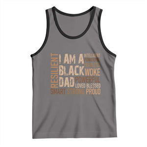 Funny I Am A Black Dad Tank Top Black History Month Father's Day TS11 Deep Heather Black Print Your Wear