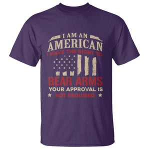 Funny I Am An American I Have The Right To Bear Arms Your Approval Is Not Required T Shirt Pro 2nd Amendment TS11 Purple Print Your Wear