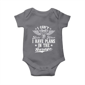 Funny I Cant I Have Plans In The Garage Baby Onesie Car Mechanics Fathers Day TS11 Charcoal Print Your Wear