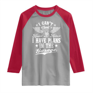 Funny I Cant I Have Plans In The Garage Raglan Shirt Car Mechanics Fathers Day TS11 Sport Gray Red Print Your Wear