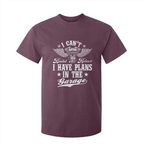 Funny I Cant I Have Plans In The Garage T Shirt For Kid Car Mechanics Fathers Day TS11 Maroon Print Your Wear