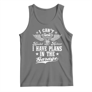 Funny I Cant I Have Plans In The Garage Tank Top Car Mechanics Fathers Day TS11 Black Heather Print Your Wear